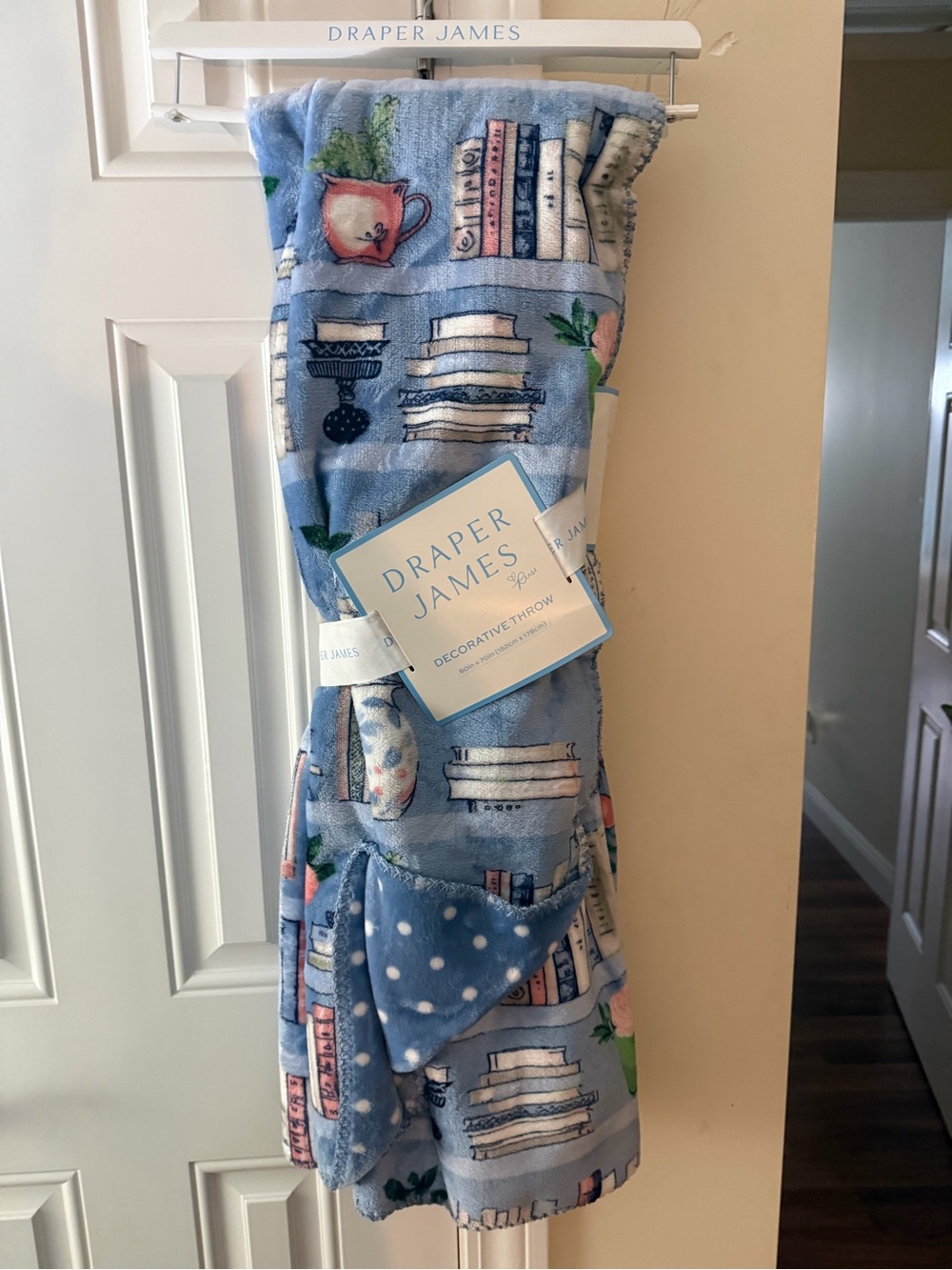 Draper James Decorative Throw Blanket with Stacks of Books